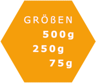 Größen 500g, 250g, 75g
